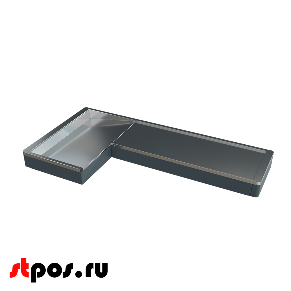 02_Рабочая поверхность для КБ ММ ECO PLUS XL, широкий нак., длина 1900мм, МЕТАЛЛ, RAL7016, Серый