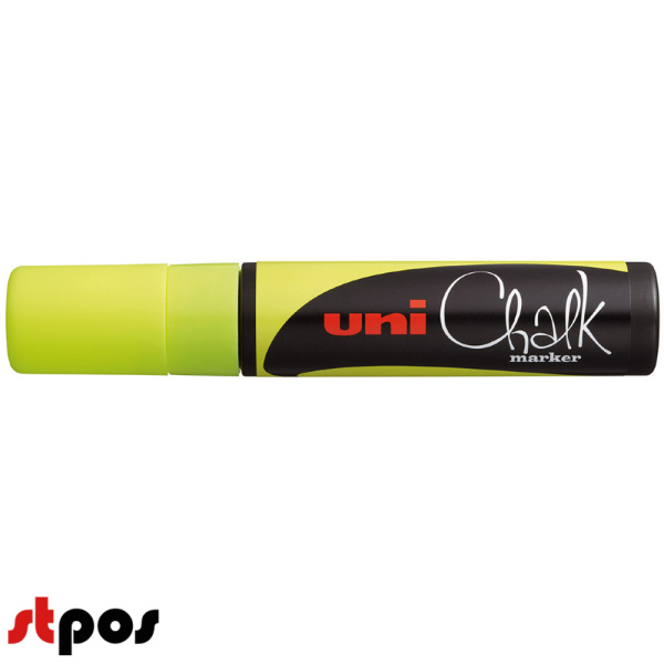 01_Маркер меловой Uni Chalk 17K 15мм клиновидный ЖЕЛТЫЙ