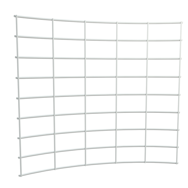 sk_Стенка сетчатая радиусная угла внутреннего 45 град. 400мм(Стойка 90х30), Глянец, RAL9016 Белый