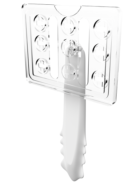 sk_Рамка ТЕХНО А7 прозрачная, белый держатель TECHNO STICK-ICE