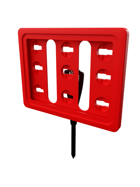 sk_Рамка ТЕХНО А7 красная, черный держатель TECHNO STICK