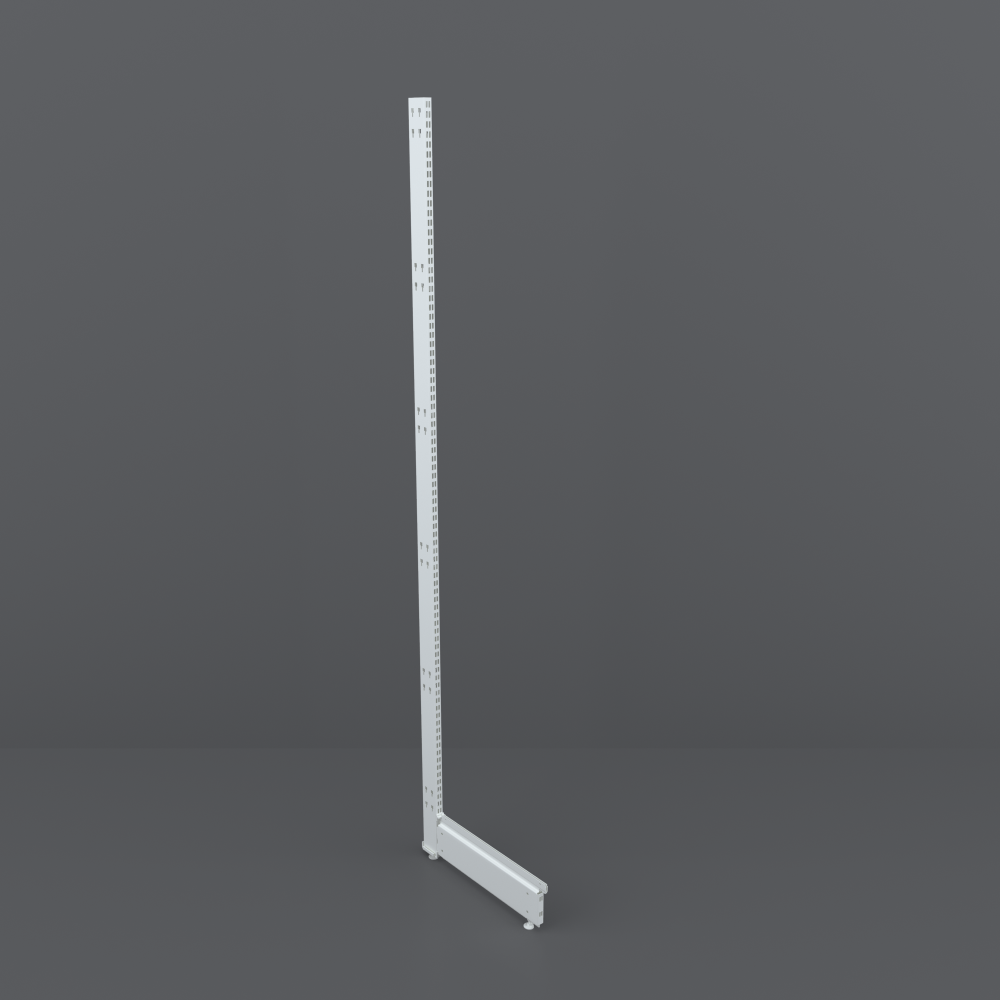 03_НАБОР Завершающая стойка 2570 высота 2250 с базой 500 для СЕТЧАТОГО стеллажа Нордика