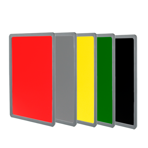 sk_КОМПЛ Пластиковая рамка формата А4 (594х841мм), Серый - 5 шт + Табличка для нанесения надписей - 5 ц