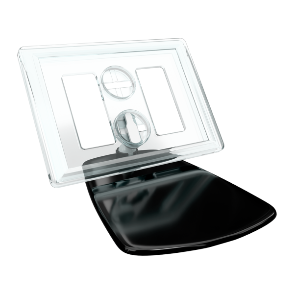 sk_Рамка ТЕХНО А8 прозрачная, черный держатель TECHNO FOT 75 мм