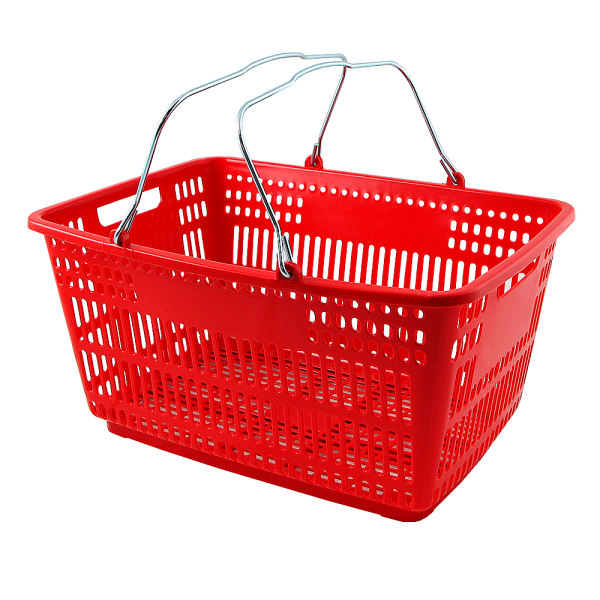 sk_Корзина пластиковая с металлическими ручками METAL 30л, Красный