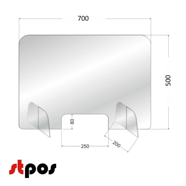 00_Защитный мобильный ЭКРАН-БАРЬЕР 700х500мм