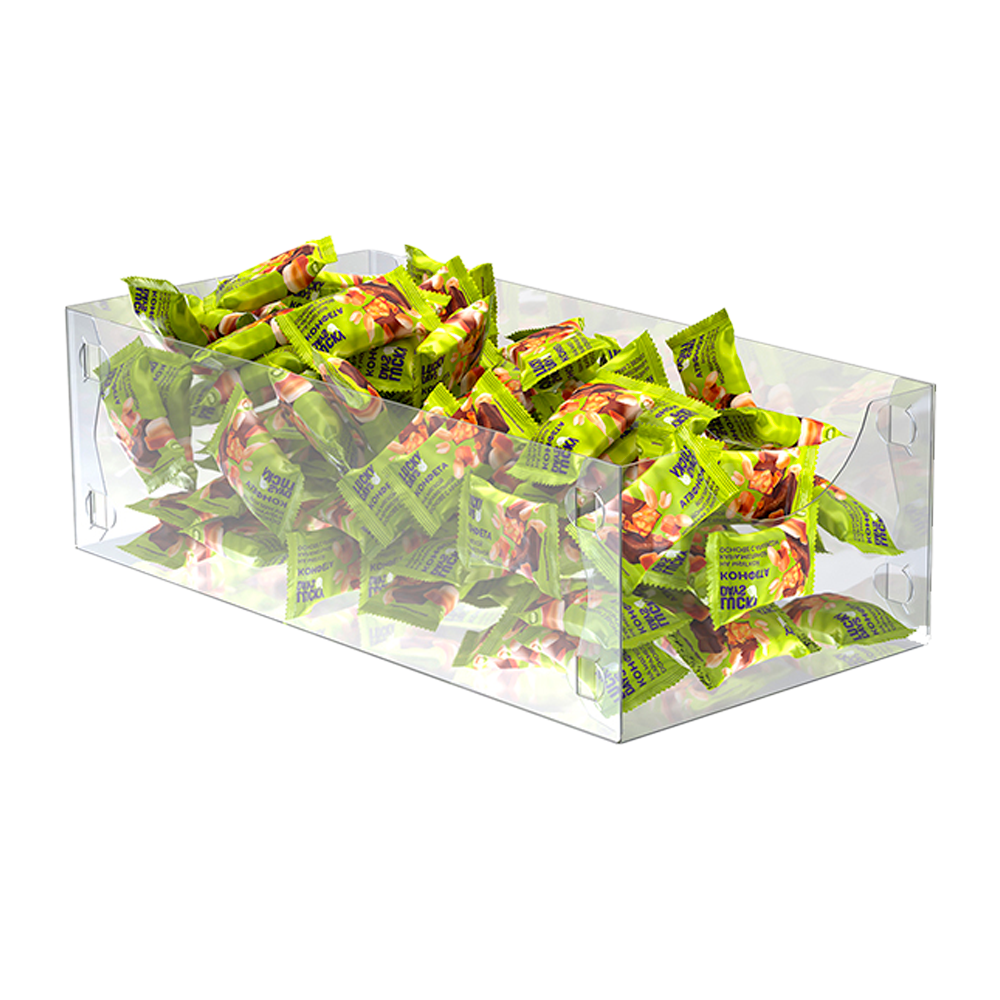 00_Накопитель универсальный  FLATBOX складной, пластиковый, 380х195х145мм, Прозрачный