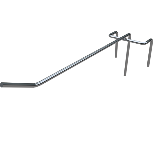 stpos_Крючок на решетку одинарный 150мм, покрытие цинк-хром, d3, шаг 50, BUDGET