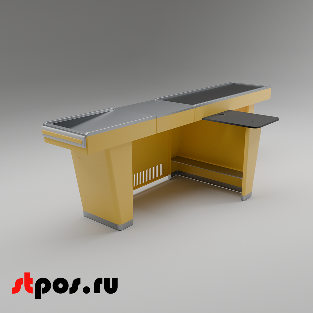 02_Кассовый бокс Stream-L-290-Т150 (тр-р 150см,шл_нерж.,б_выр,уз_нак), RAL1018, Желтый, Правый 02_Кассовый бокс Stream-L-290-Т150 (тр-р 150см,шл_нерж.,б_выр,уз_нак), RAL1018, Желтый, Правый