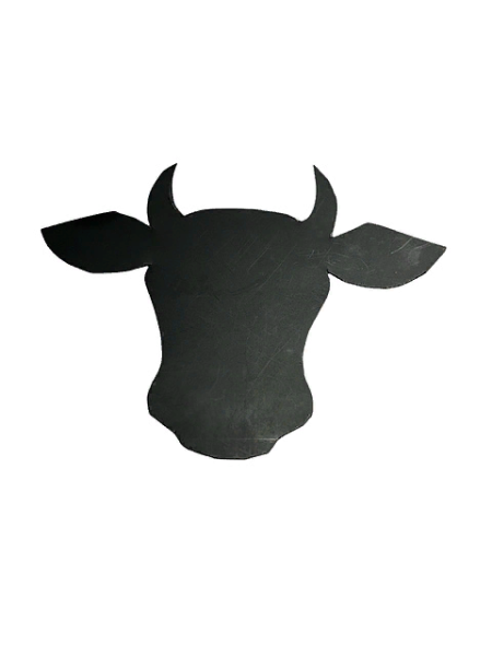 01_Меловой ценник-фигура БЫЧЬЯ ГОЛОВА для нанесения меловым маркером,  ширина 140 мм, высота 110 мм, цвет черный