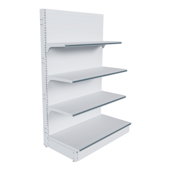 stpos_НАБОР стеллаж 25 70 ГЛУХОЙ пристенный 1550х1000х500 4 полки, ценникодержатели