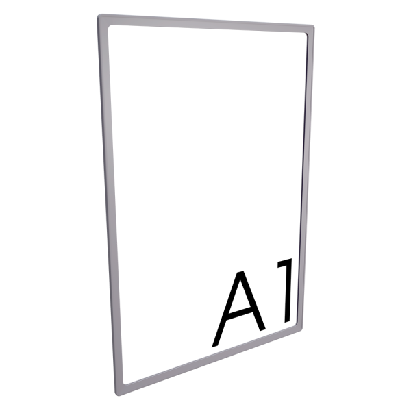 sk_Пластиковая рамка с закругленными углами формата А1 (594х841мм), PF-А1, Серый
