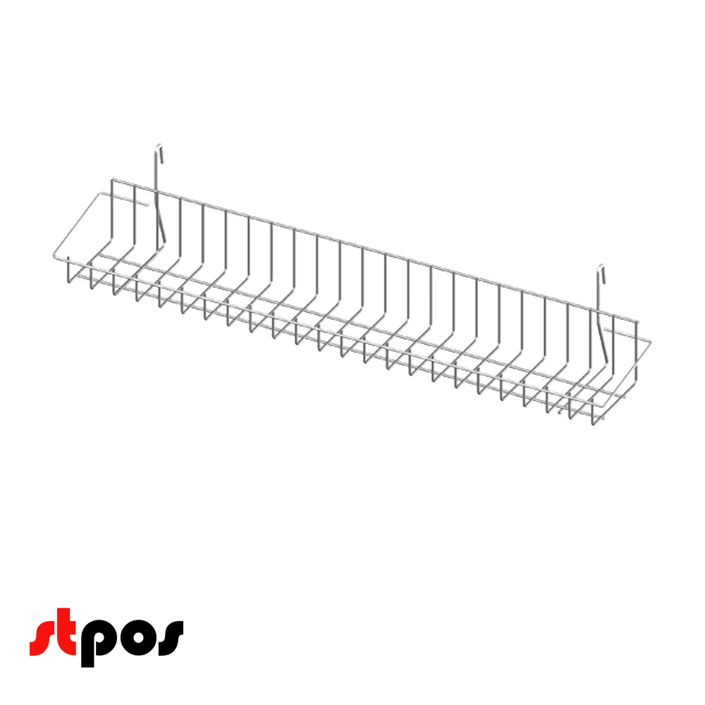 Полка на сетку АК 600мм 25x600x85мм, RAL9016, Белый