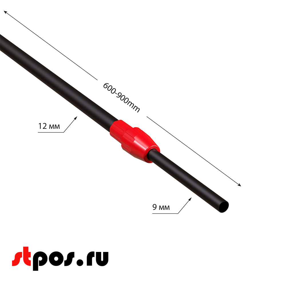 02_Трубка алюминиевая телескопическая TEL-LOCK-ALUTUBE 600-900 мм, трубка черная, переходник красный 02_Трубка алюминиевая телескопическая TEL-LOCK-ALUTUBE 600-900 мм, трубка черная, переходник красный