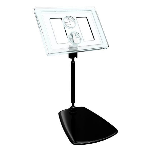 sk_Рамка ТЕХНО А8 прозрачная, черный держатель TECHNO FOT 75 мм, ножка  50мм