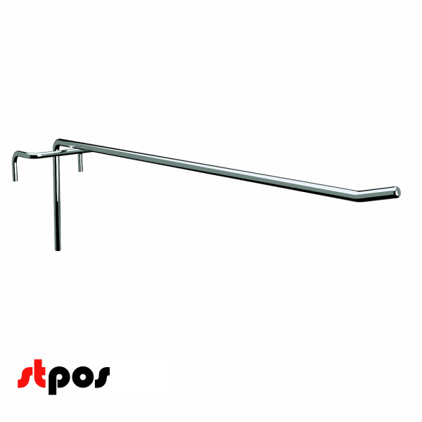 00_Крючок одинарный БЕЗ ценникодержателя на сетку 250мм Ø5мм, цинк-хром, шаг 40