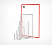 Каталог пластиковая рамка с закругленными углами формата а1 (594х841мм), pf-а1, красный от интернет-магазина stpos.ru