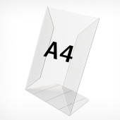 Универсальный держатель информации из акрила L-образный, формат A4