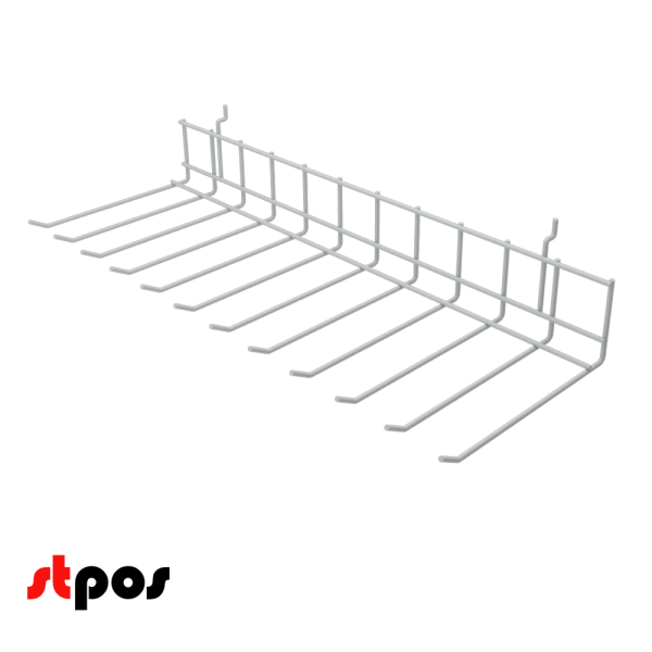 00_Крючок-гребенка для экономпанели на 12 крючков, RAL9003, Белый