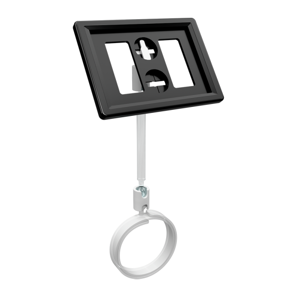 sk_Рамка ТЕХНО А8 черная, белый держатель TECHNO ROLL-VL спираль-улитка на колбасу, ножка  50мм