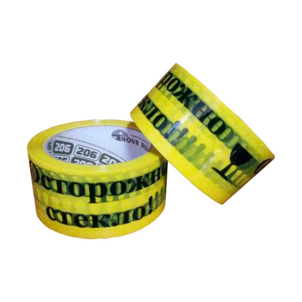 01_Лента липкая с печатью 50мм-66м, 45мкм (Осторожно стекло)