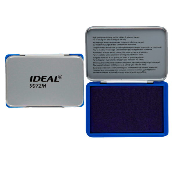 00_Подушка штемпельная настольная TRODAT IDEAL 9072M, 70х110мм, металлический корпус, синяя