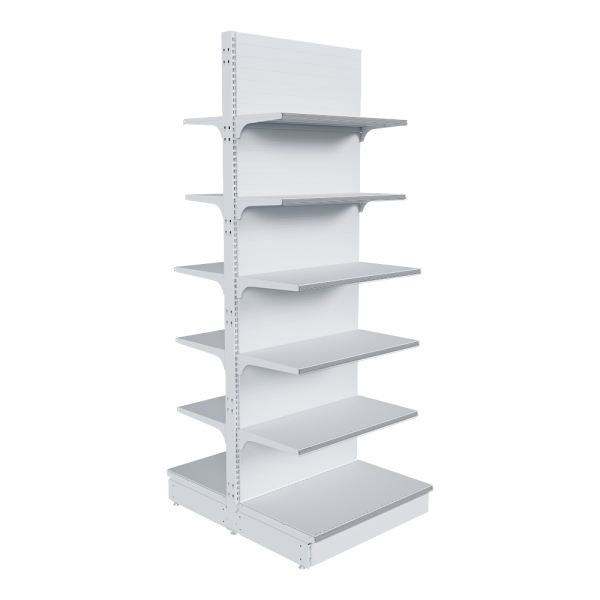 stpos_НАБОР стеллаж 25 70 ГЛУХОЙ островной 2250х800х500 12 полок, ценникодержатели