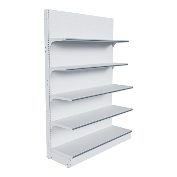stpos_НАБОР стеллаж 25 70 ГЛУХОЙ пристенный 1900х1330х400 5 полок, ценникодержатели