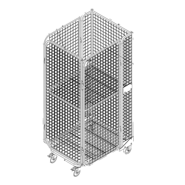 stpos_Ролл-контейнер (ролл-кейдж) сетчатый, 1950х950х802мм, 4 колеса d125, RAL5002 Синий