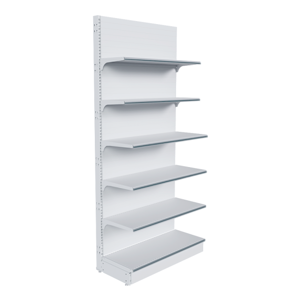 stpos_НАБОР стеллаж 25 70 ГЛУХОЙ пристенный 2250х1000х400 6 полок, ценникодержатели