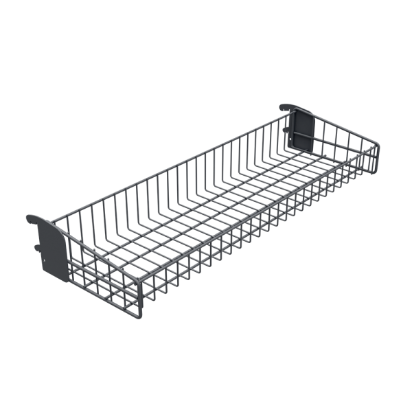 sk_Корзина сетчатая навесная 200х665 мм, h 100 мм Нордика, Муар, RAL7024 Серый, спец.цвет