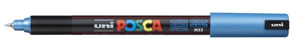 1_Маркер на водной основе POSCA PC-1MR, синий металлик (METALLIC BLUE - M33), 0.7 мм, игол. нак.