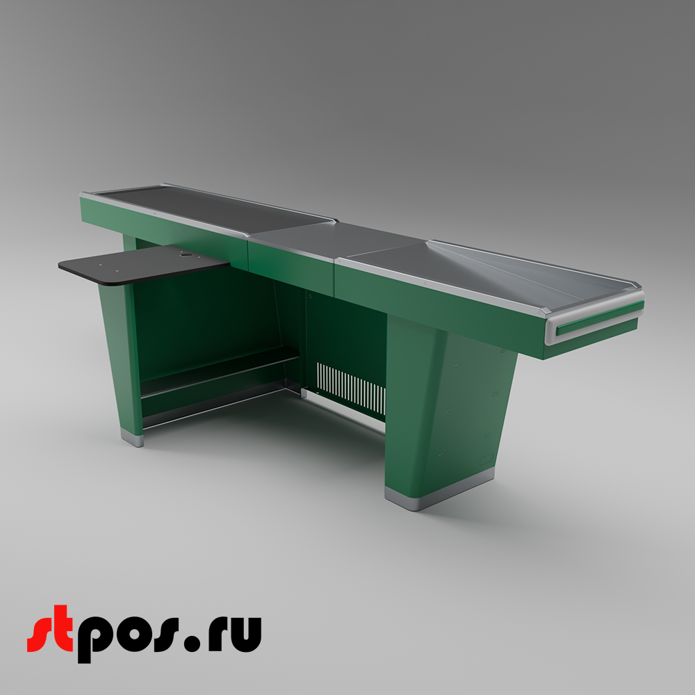 02_Кассовый бокс Stream-L-320-Т150 (тр-р 150см,шл_нерж.,б_выр_,уз_нак.), RAL6029, Зеленый, Левый 02_Кассовый бокс Stream-L-320-Т150 (тр-р 150см,шл_нерж.,б_выр_,уз_нак.), RAL6029, Зеленый, Левый