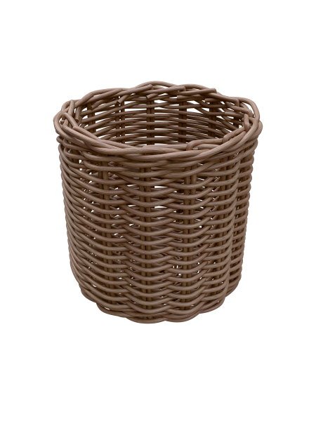 sk_Корзина плетеная круглая из натурального ротанга, 300х300 мм, Серая