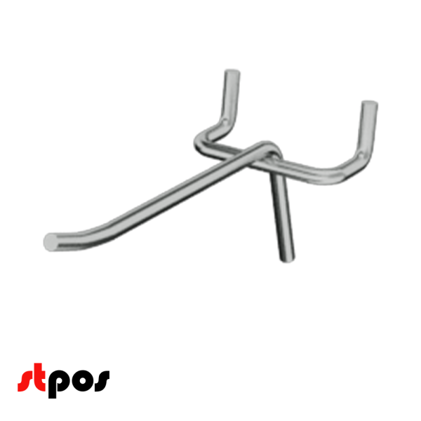 04_Крючок для перфорации одинарный без ценникодержателя 150 мм, хром, шаг 50 мм