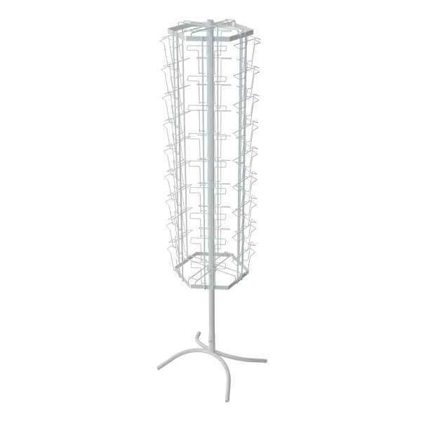 sk_КОМПЛЕКТ Буклетница вращающаяся 54 ячейки А5, опора Х-образная, RAL9016, Белый