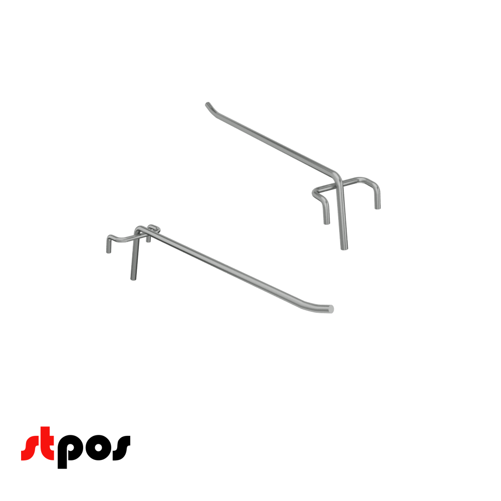 03_Крючок на решетку одинарный 250 мм, покрытие цинк-хром, d5, шаг 50