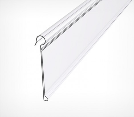 01_Ценникодержатель на корзины из металлических прутьев DRA39 длина 1250 мм, Прозрачный цвет