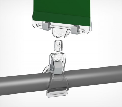 2_Держатель универсальный на прищепке с широким зажимом высота ножки 0мм FX-CLAMP, Прозрачный