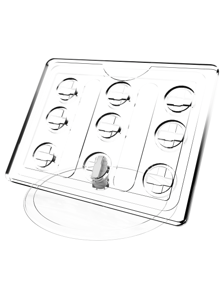 sk_Рамка ТЕХНО А7 прозрачная, прозрачный держатель TECHNO BASE-XL 90мм