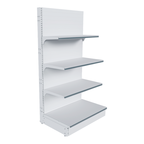 stpos_НАБОР стеллаж 25 70 ГЛУХОЙ пристенный 1550х800х500 4 полки, ценникодержатели