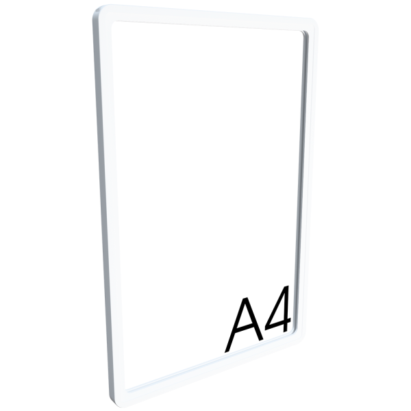 sk_Пластиковая рамка с закругленными углами формата А4 (210х297мм), PF-А4, Белый
