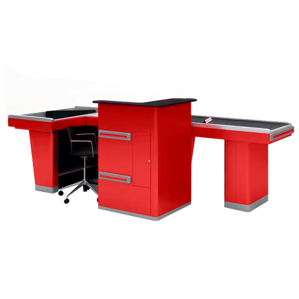 sk_Кассовый бокс Stream-CC-290-Т120 MAX (транспортер120см,шлиф.нерж.,без вырез),RAL3000,Красный,Левый sk_Кассовый бокс Stream-CC-290-Т120 MAX (транспортер120см,шлиф.нерж.,без вырез),RAL3000,Красный,Левый