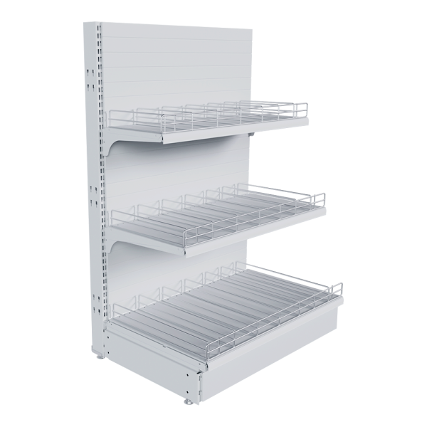 sk_НАБОР стеллаж 25 70 ГЛУХОЙ пристенный 1200х800х500 3 полоки, ограничители, разделители, ценникод