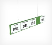 Прайсборд пластик для размещения ценников и постеров А4, А5 (PRICEBOARD A5),210х1000мм,Зеленый(6018)