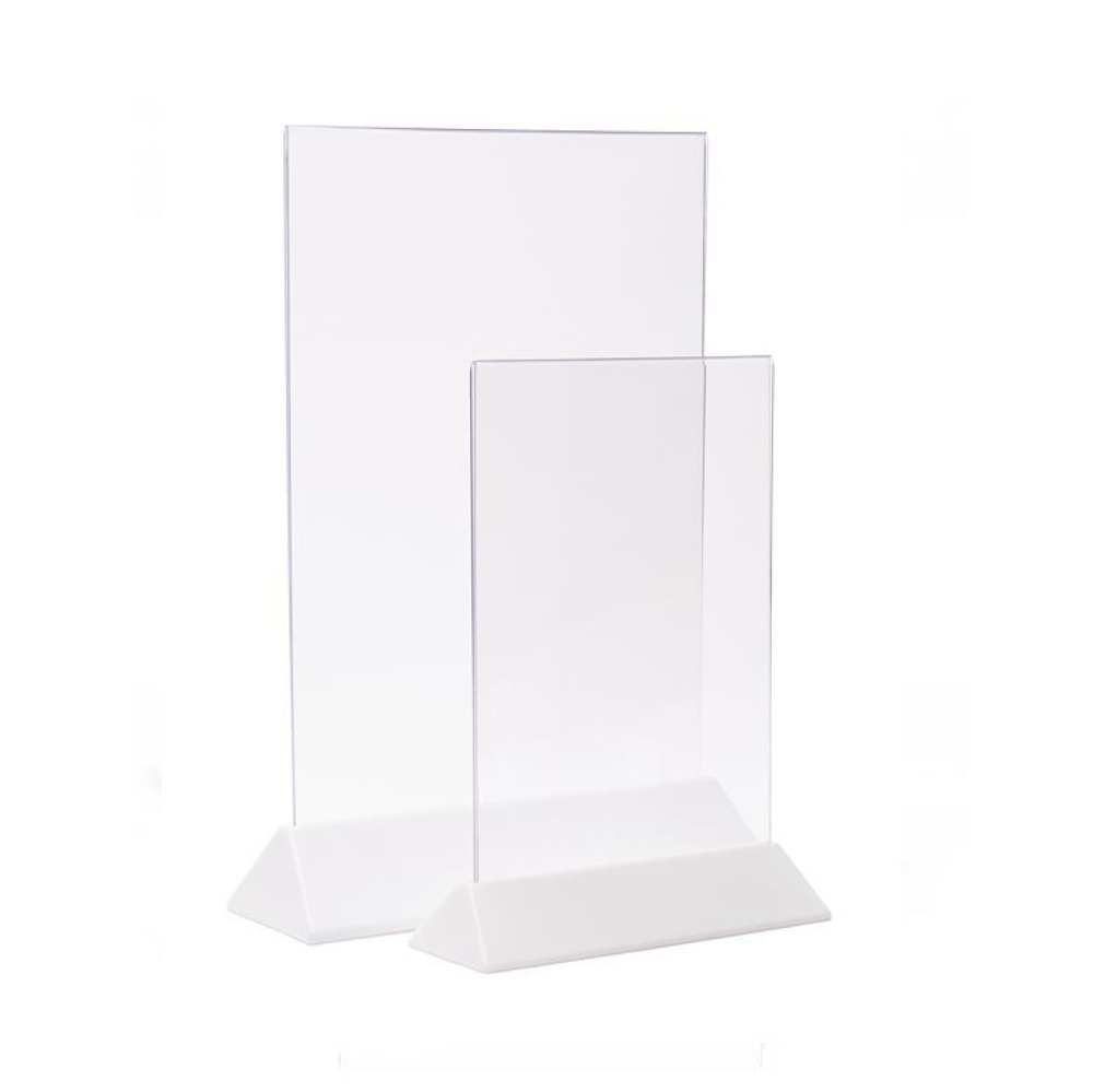 02_Тейбл-тент пластик, вертик трапецевидное белое основание