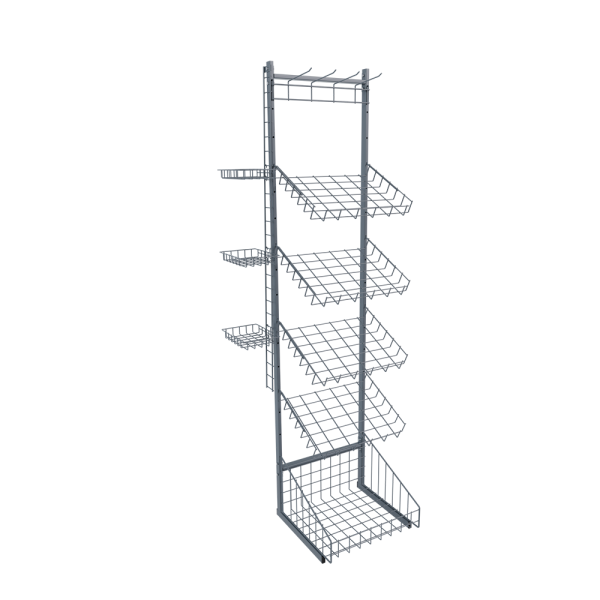 sk_1_НАБОР Стойка прикассовая для выпечки (1корзина,4полки накл,1гребенка штыр,3полки мини),RAL7024 Серый