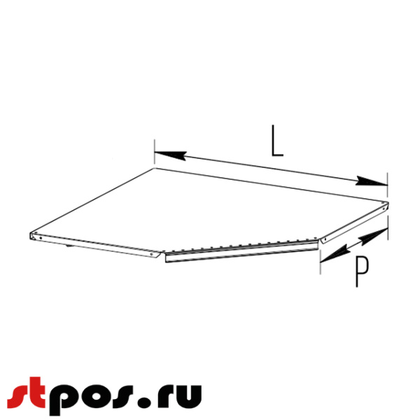 Полка 400 мм углового стеллажа Пурина 668х668 мм.jpg