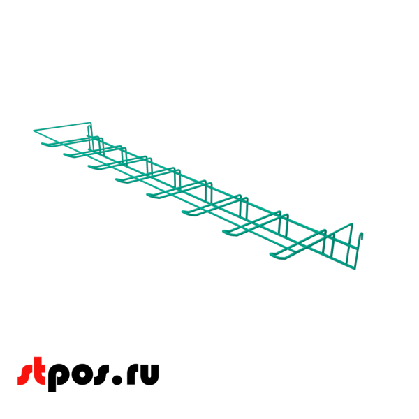 00_Гребенка язычковая 8 крючков с ценникодержателем RAL 6018 (светло-зеленый)