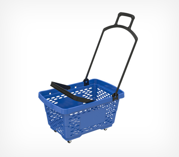 1_Корзина тележка пластиковая 4 колеса 28л DISCO, Синий